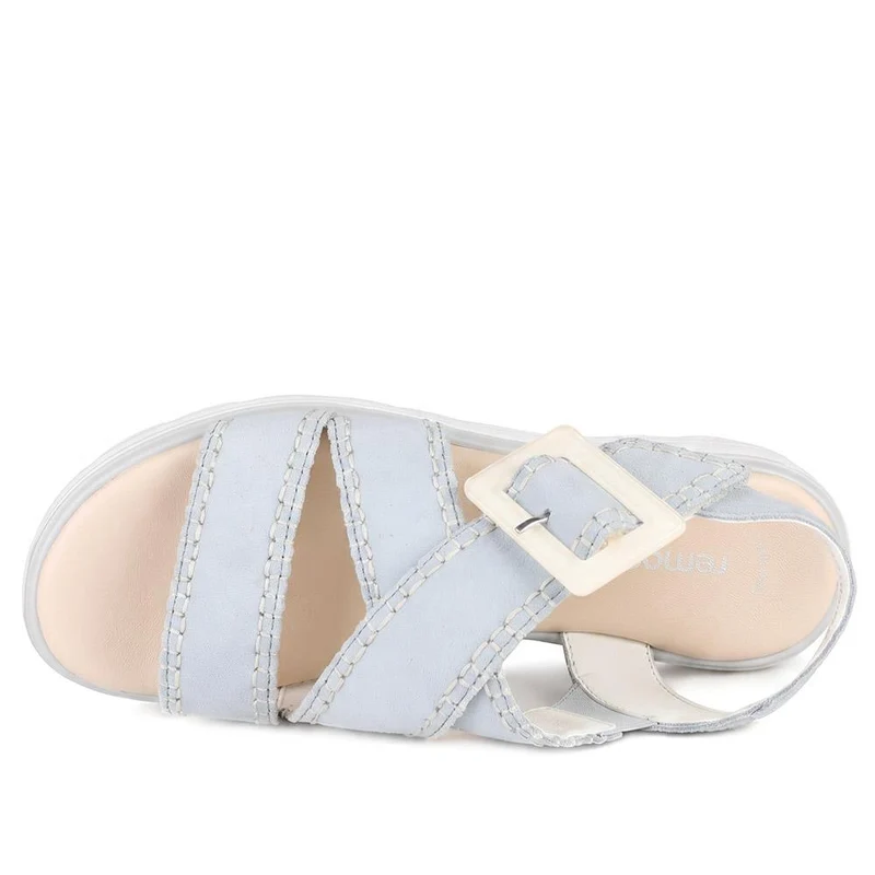 Remonte Cross Strap Wedge Sandals - RKR43066 / 330 543 - Light Blue