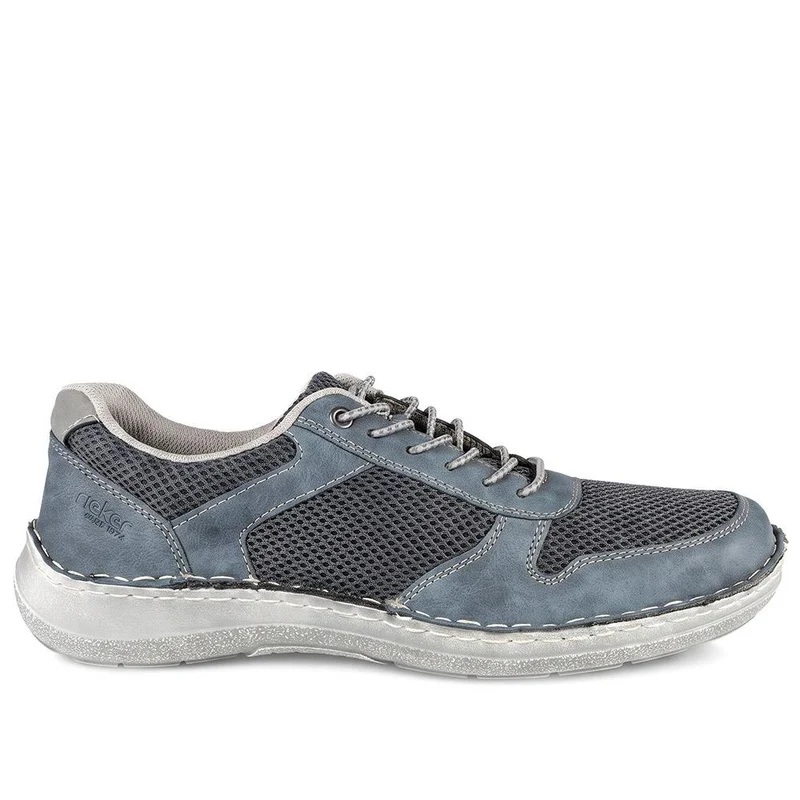 Rieker Casual Slip On Shoes W/ Bungee Laces - RKR43059 / 330 542 - Navy