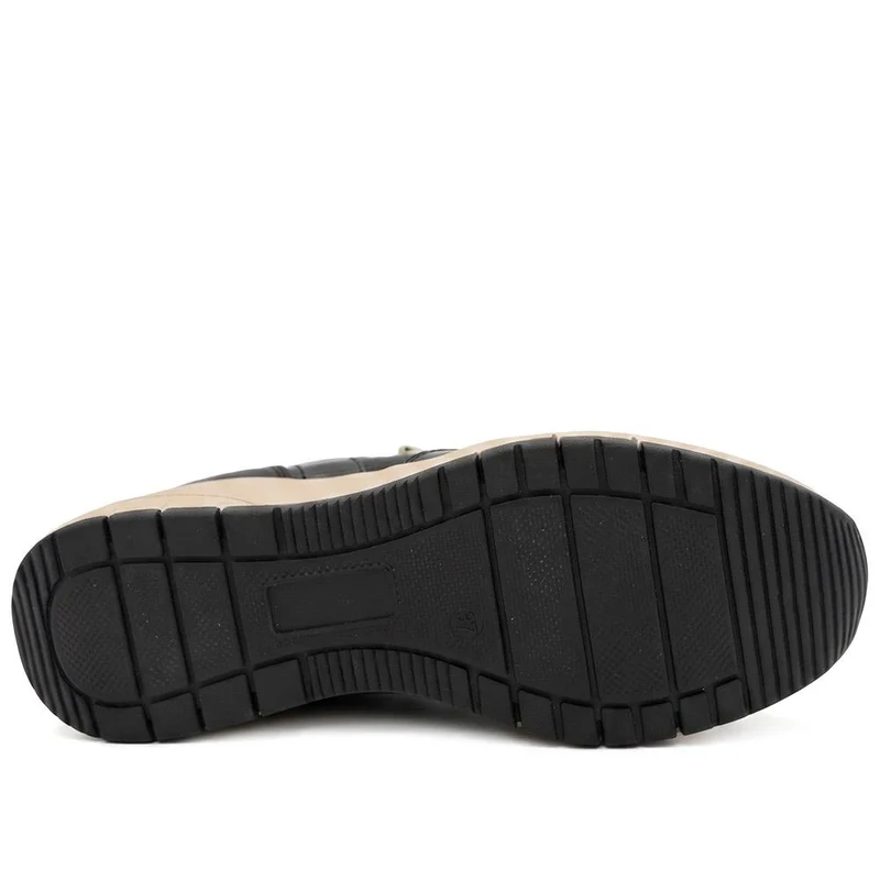 Bellissimo Wide Fit Zip & Lace Trainers - BELWOIL41061 / 329 530 - Black