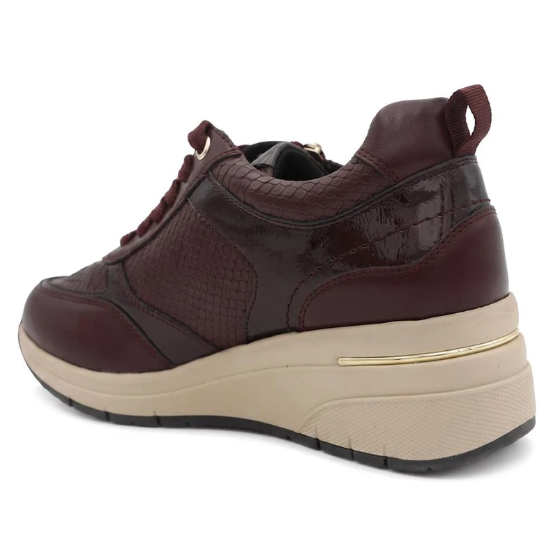 Bellissimo Wide Fit Zip & Lace Trainers - BELWOIL41061 / 329 530 - Burgundy