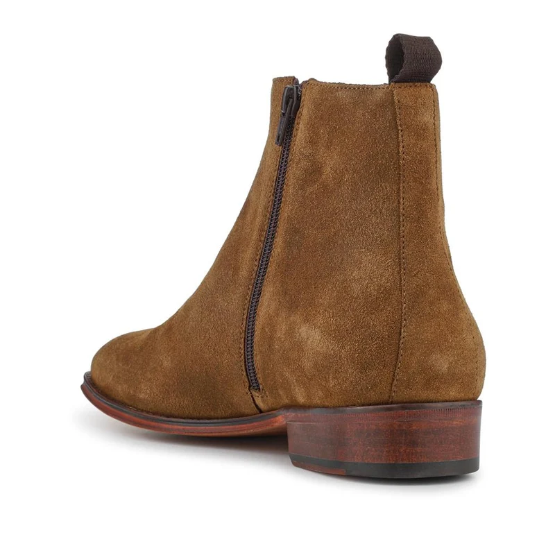 Flaxen Leather Ankle Boots - FLAXEN / 325 744 - Tan Suede