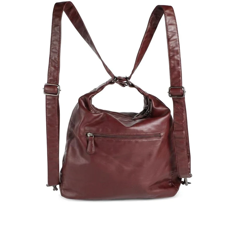 Convertible Shoulder Bag Backpack - WAHT40001 / 325 836 - Burgundy