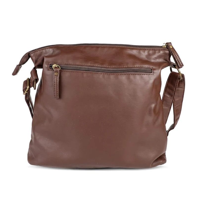 Multi-Zip Cross-Body Bag - WAHT41001 / 327 237 - Brown