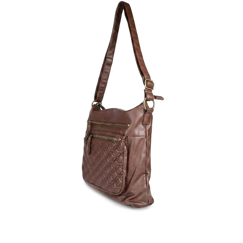 Multi-Zip Cross-Body Bag - WAHT41001 / 327 237 - Brown
