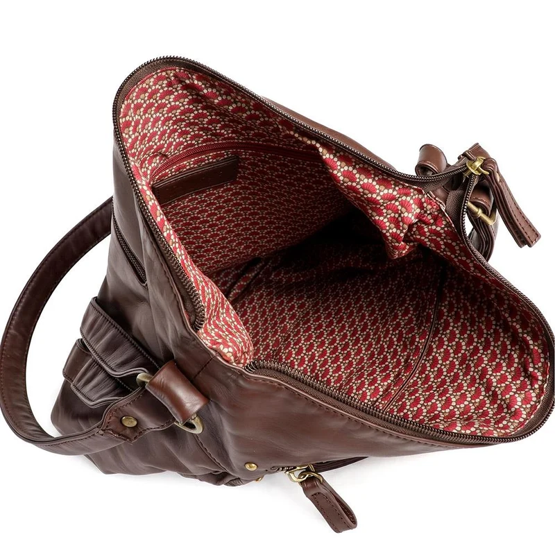 Multi-Zip Cross-Body Bag - WAHT41001 / 327 237 - Brown