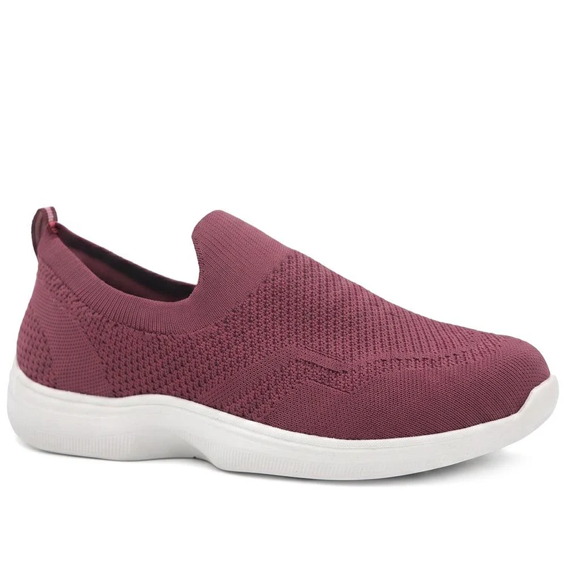 Extra Wide Breathable Slip On Trainers - LILOU / 329 940