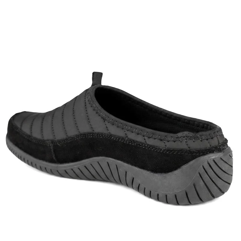 Wide Fit Leather Chunky Sole Clogs - BRK44006 / 329 755 - Black