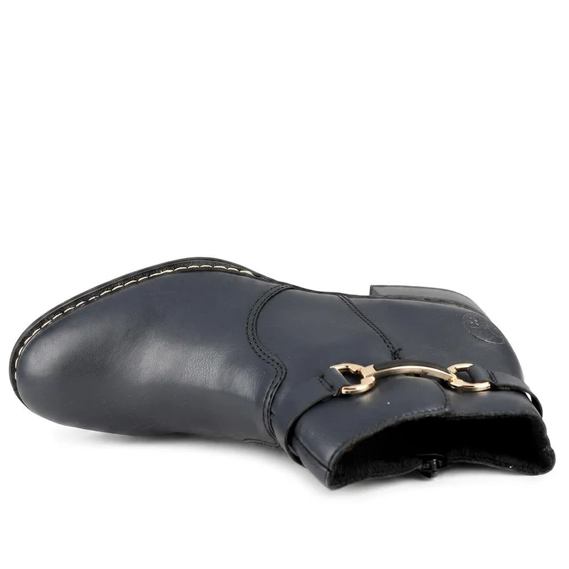Rieker Buckle-Detail Flat-Heeled Ankle Boots - RKR42511 / 327 797 - Navy