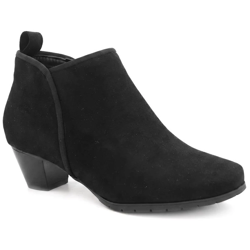 Wide Fit Smart Block Heel Ankle Boots - WBINS44003 / 329 624 - Black