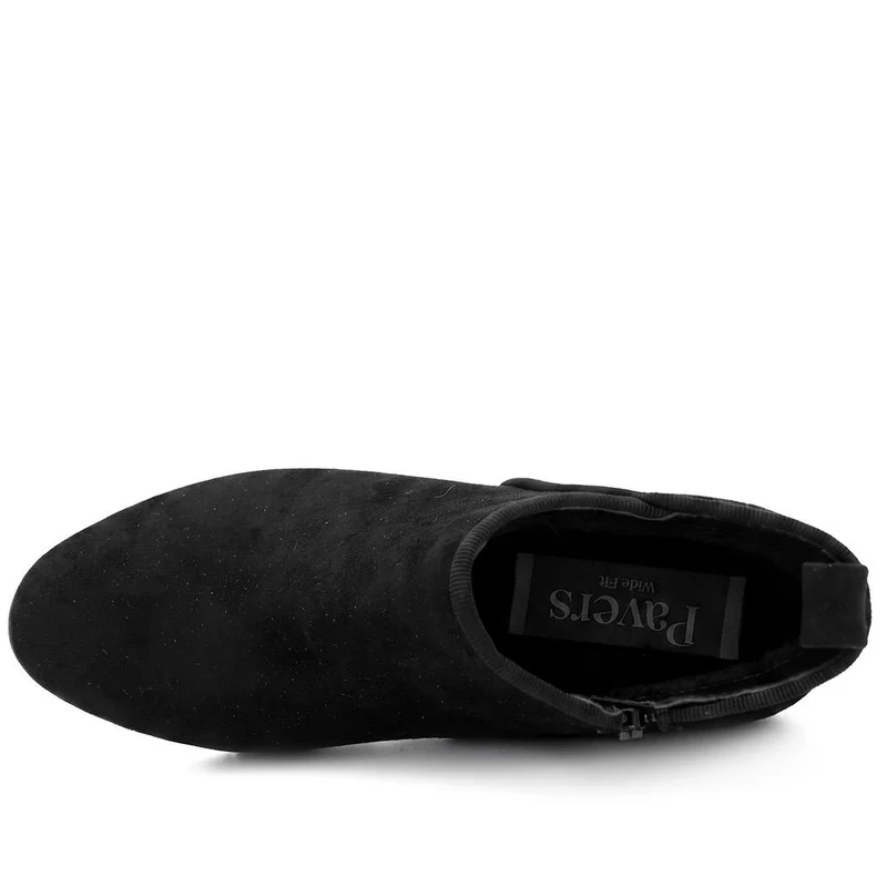 Wide Fit Smart Block Heel Ankle Boots - WBINS44003 / 329 624 - Black