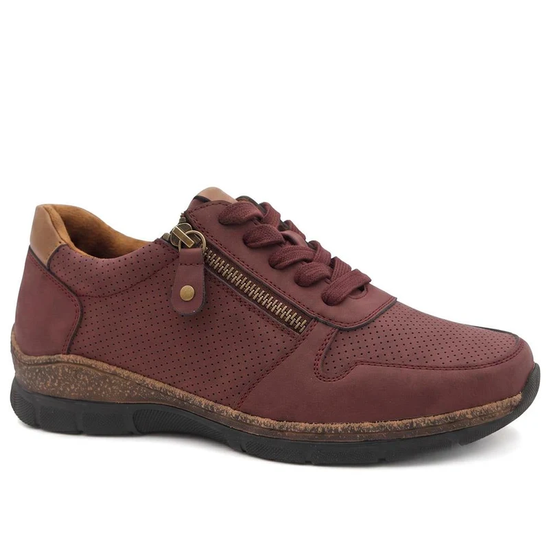 Wide Fit Casual Zip & Lace Shoes - WOIL44055 / 329 767