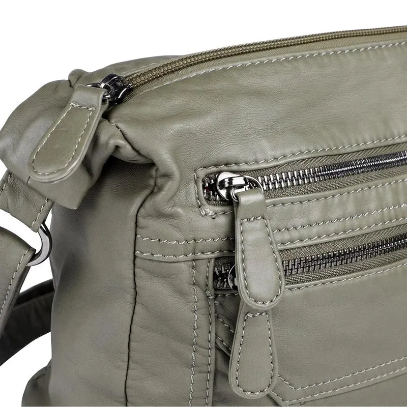 Zip-Close Shoulder Bag - WAHT40007 / 325 839 - Olive