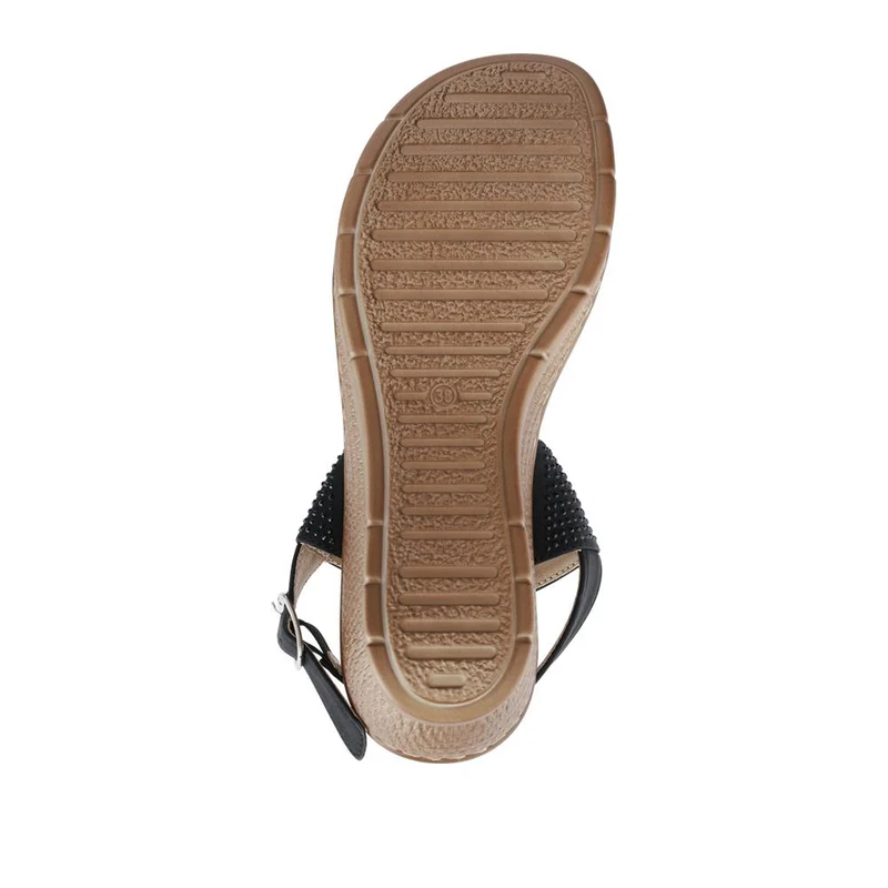 Buckle-Up Wedge Sandals - BAIZH41031 / 327 300 - Black