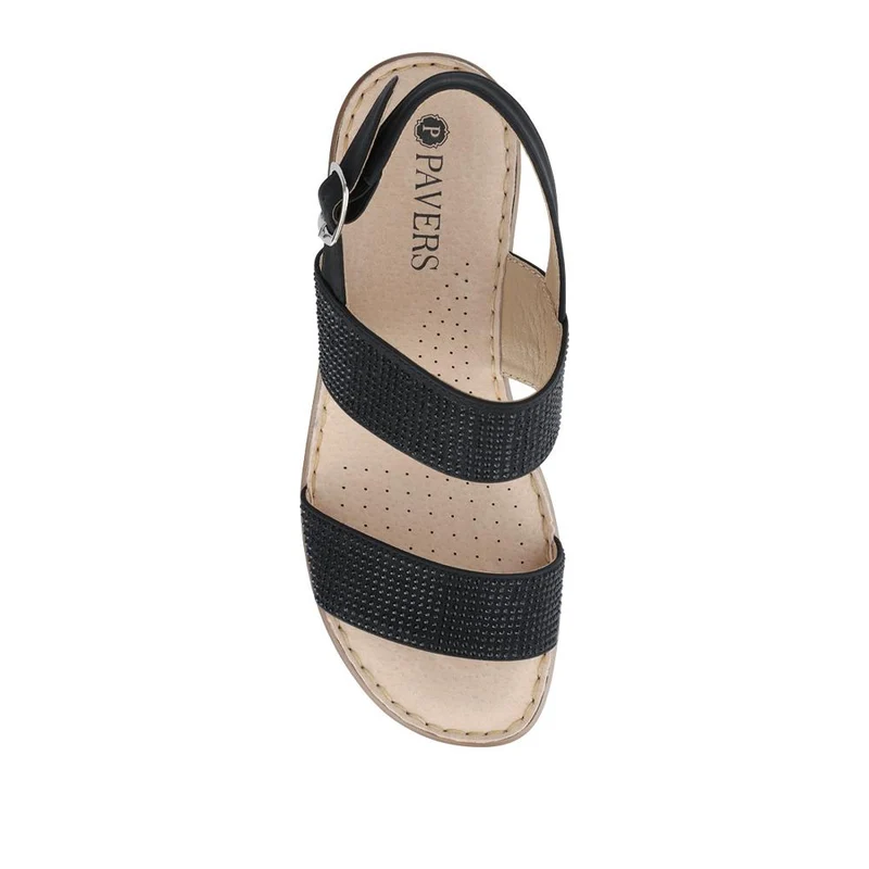 Buckle-Up Wedge Sandals - BAIZH41031 / 327 300 - Black
