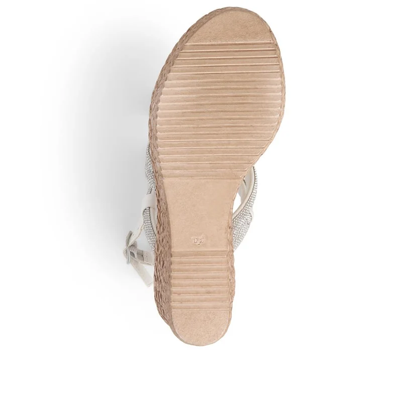 Embellished Platform Espadrilles - CLUBS39007 / 325 320 - Silver