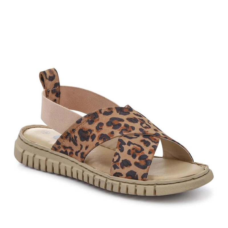 Elasticated Leather Sandals - RNB41006 / 327 239