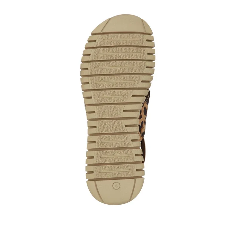 Elasticated Leather Sandals - RNB41006 / 327 239 - Leopard