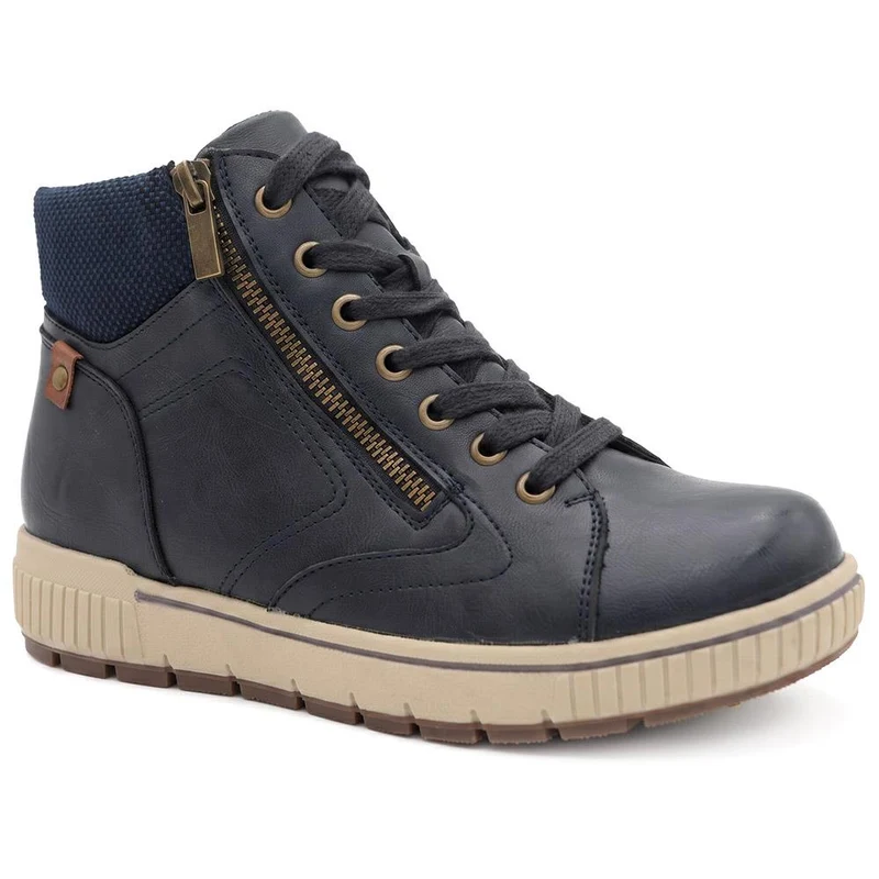 Wide Fit Zip & Lace Fasten Hi-Tops - SIN44002 / 329 614