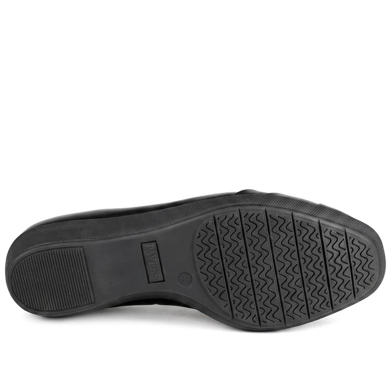 Smart Leather Wedge Heel Pumps - KF44002 / 329 815 - Black