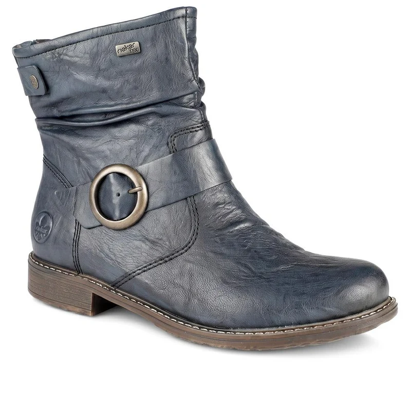 Rieker Wide Fit Buckle Detail Slouch Ankle Boots - RKR44500 / 329 727