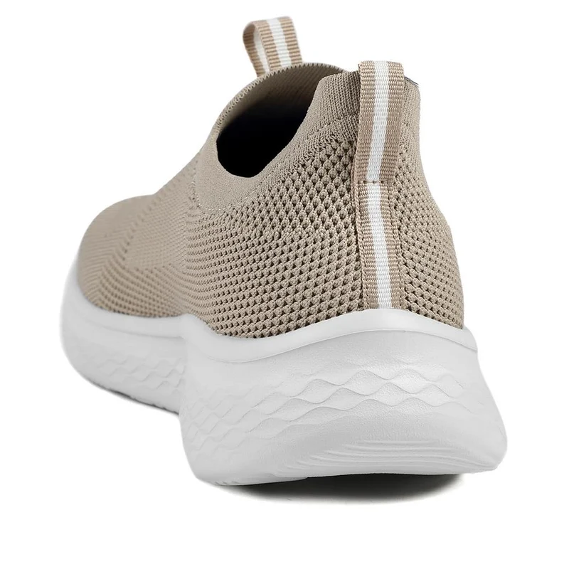 Wide Fit Memory Foam Easy Step In Trainers - BRK43041 / 329 070 - Taupe