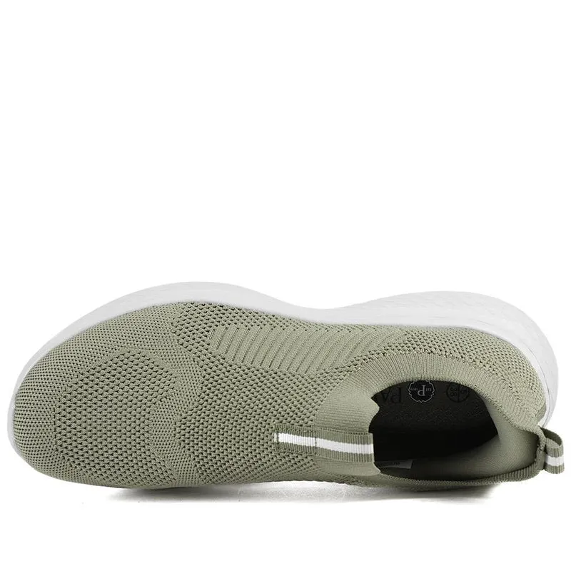 Wide Fit Memory Foam Easy Step In Trainers - BRK43041 / 329 070 - Khaki