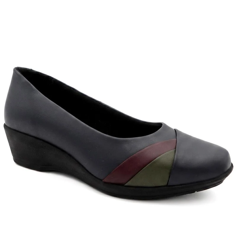 Smart Leather Wedge Heel Pumps - KF44002 / 329 815