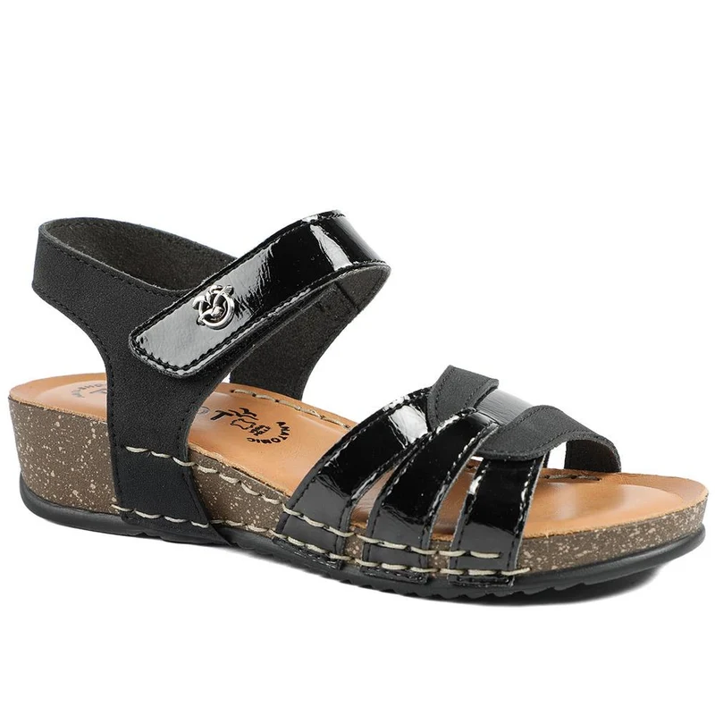 Fly Flot Patent Touch Fasten Sandals - FLY43008 / 328 655 - Black