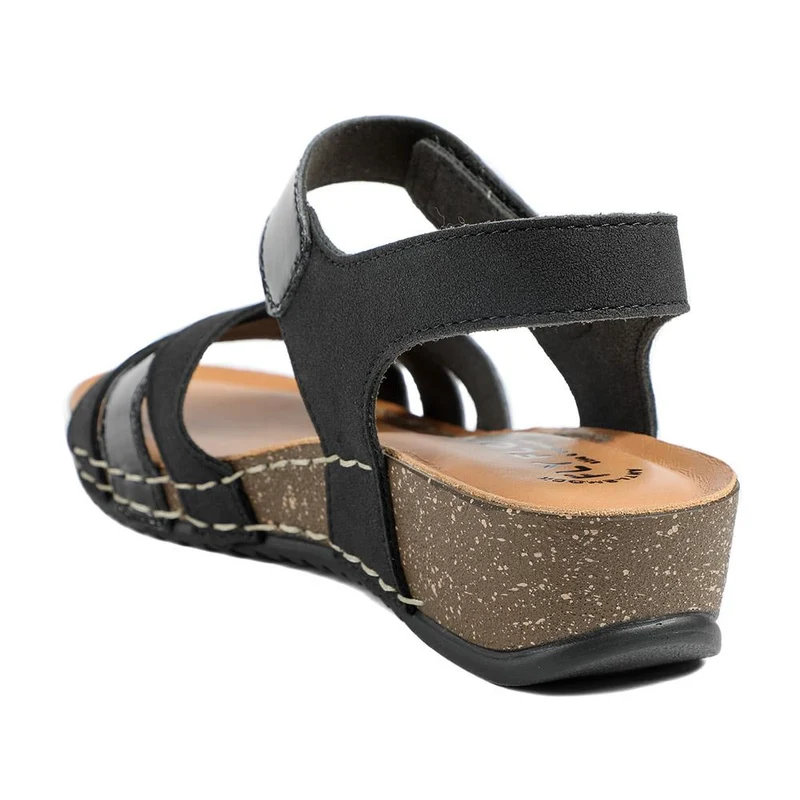 Fly Flot Patent Touch Fasten Sandals - FLY43008 / 328 655 - Black