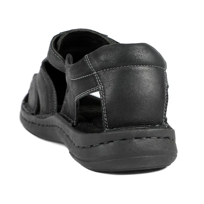 Leather Touch Fasten Fisherman Sandals - AATRA43005 / 328 928 - Black