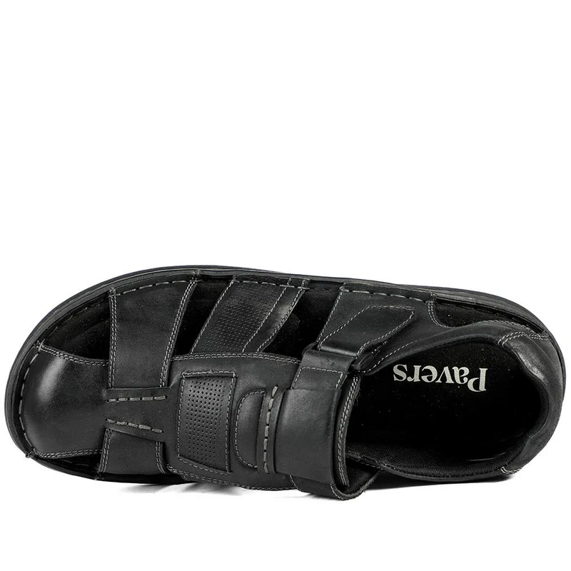 Leather Touch Fasten Fisherman Sandals - AATRA43005 / 328 928 - Black