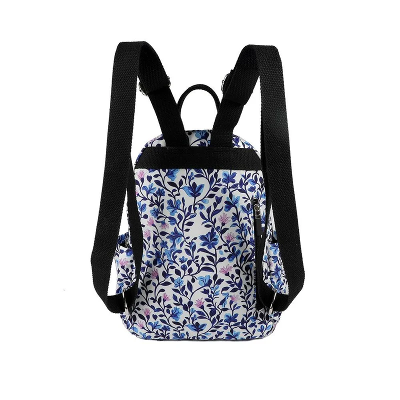 Floral Print Backpack with Bottle Holders - SMIT43000 / 329 228 - White Floral