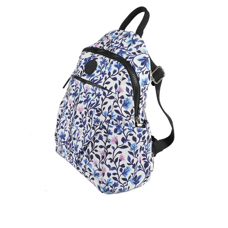 Floral Print Backpack with Bottle Holders - SMIT43000 / 329 228 - White Floral