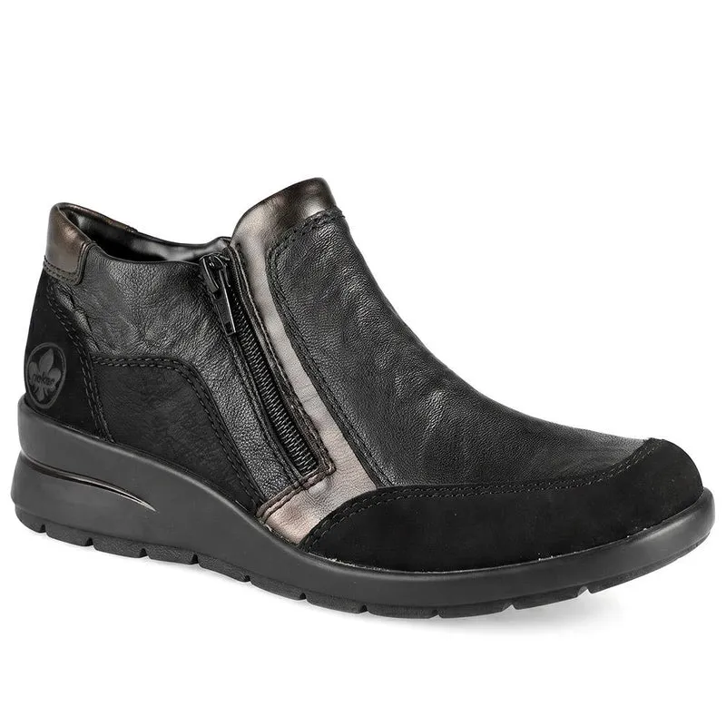 Rieker Zip Up Leather Ankle Boots - RKR44515 / 329 724