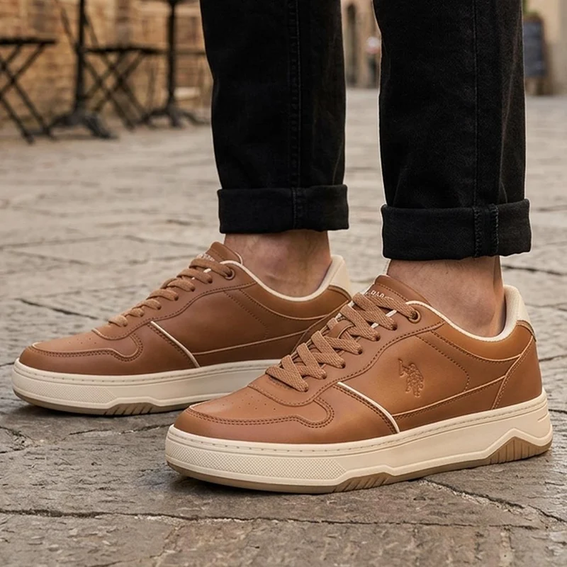 US Polo Assn Low Top Lace Up Trainers - USPOL43009 / 330 482 - Tan