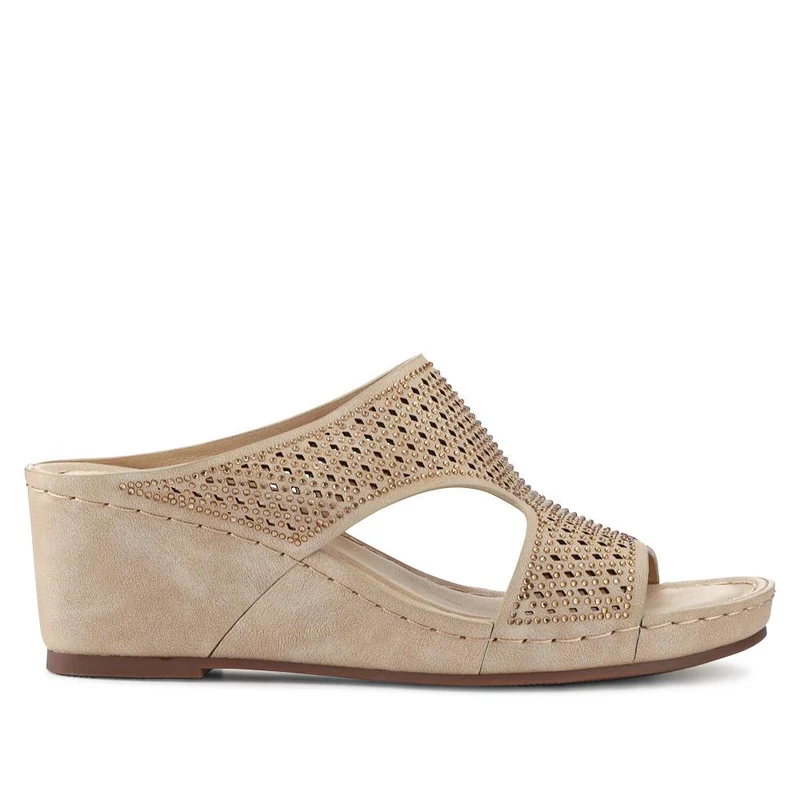 High Wedge Heel Mules - BAIZH41016 / 327 100 - Natural