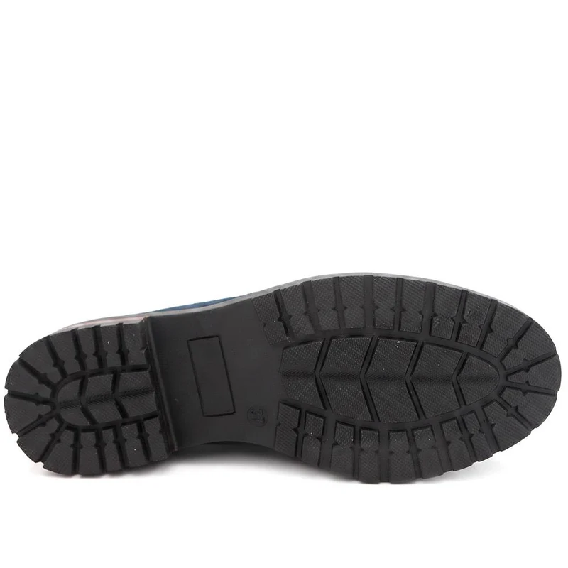 Wide Fit Heeled Moccasins - WOIL44016 / 329 597 - Navy