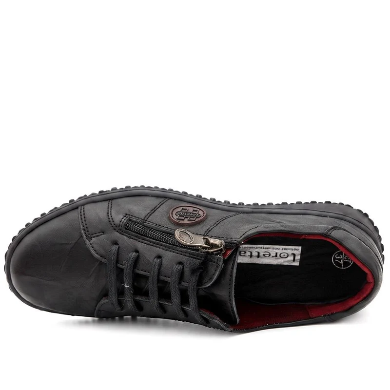Loretta Leather Trainers - HAK38023 / 324 496 - Black-Black
