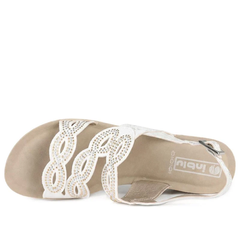 Inblu Wedge Sandals With Rhinestones - INB43051 / 330 370 - White