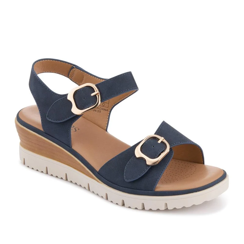 Adjustable Fit Cushioned Sandals - BAIZH41066 / 327 980 - Navy