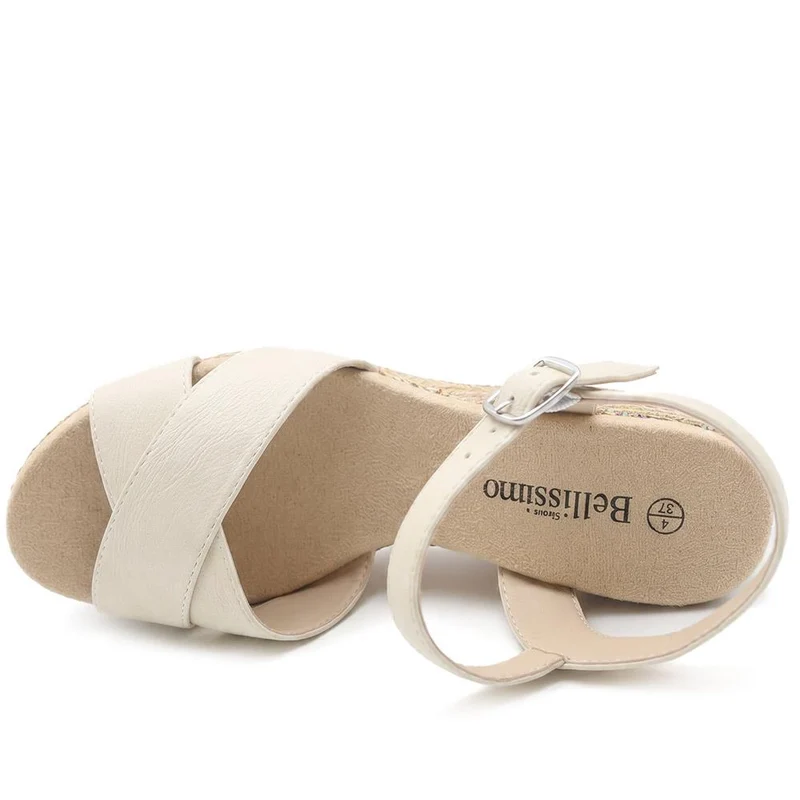 Bellissimo Buckle Fasten Wedge Espadrilles - BELWBINS43044 / 329 119 - Off White