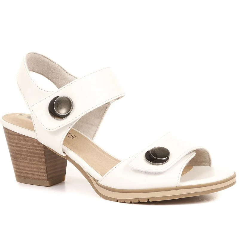 Adjustable Block-Heeled Sandals - JANSP35039 / 321 373 - White