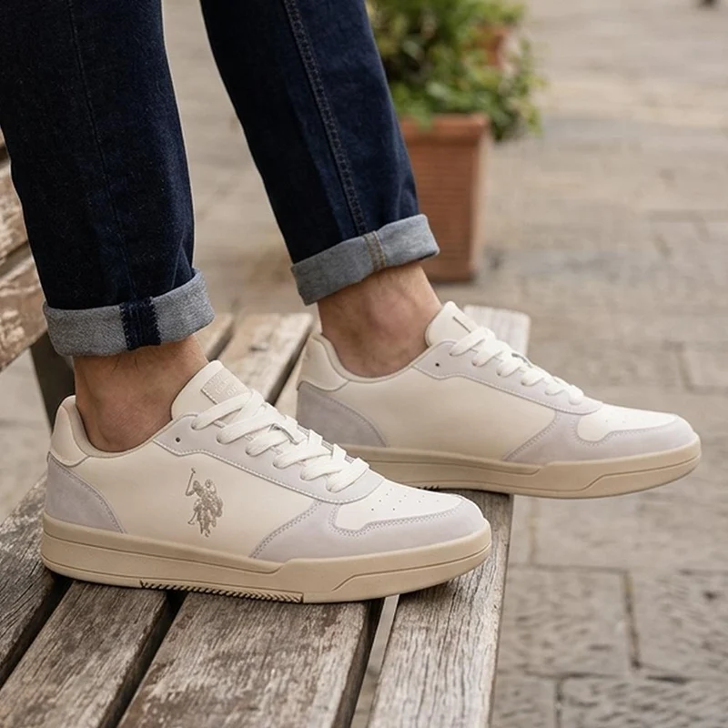 US Polo Assn Steve Lace Up Trainers - USPOL43003 / 330 484 - White