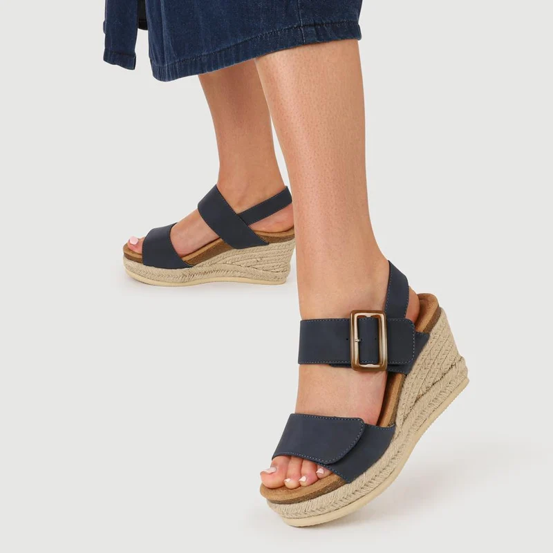 Wedge-Heeled Espadrilles - BELWBINS41056 / 327 236 - Navy