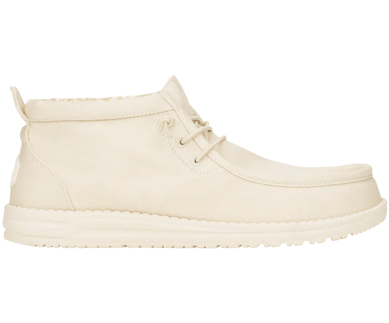 Hey Dude Wally Mid Stretch Canvas Mokassin-Stiefel für Herren | Knochenweiß