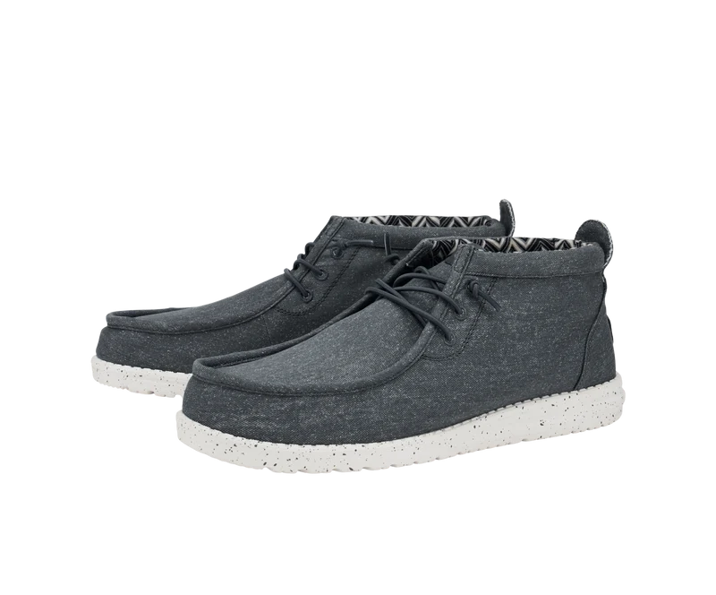 Hey Dude Wally Mid Stretch Canvas Mokassin-Stiefel für Herren | Grau
