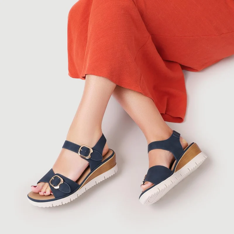 Adjustable Fit Cushioned Sandals - BAIZH41066 / 327 980 - Navy