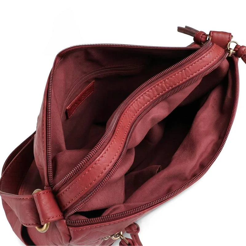 Multi Zip Pocket Crossbody Bag - JEWN42000 / 328 417 - Burgundy