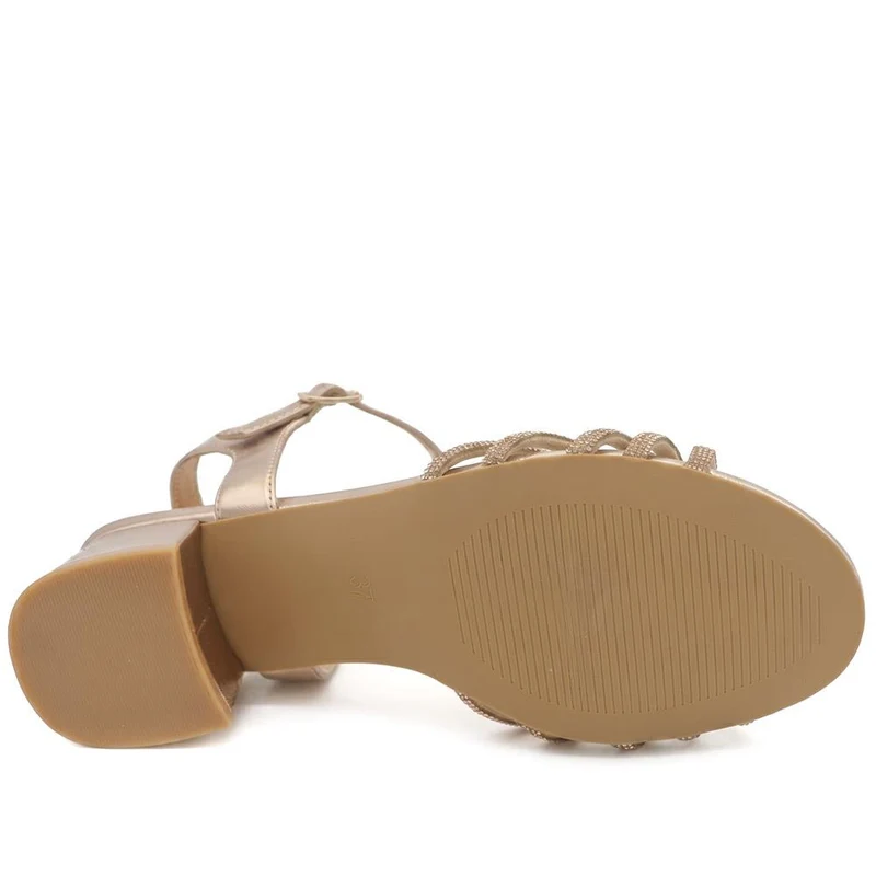 Diamante Smart Strappy Sandals - SANYI43002 / 329 146 - Rose Gold
