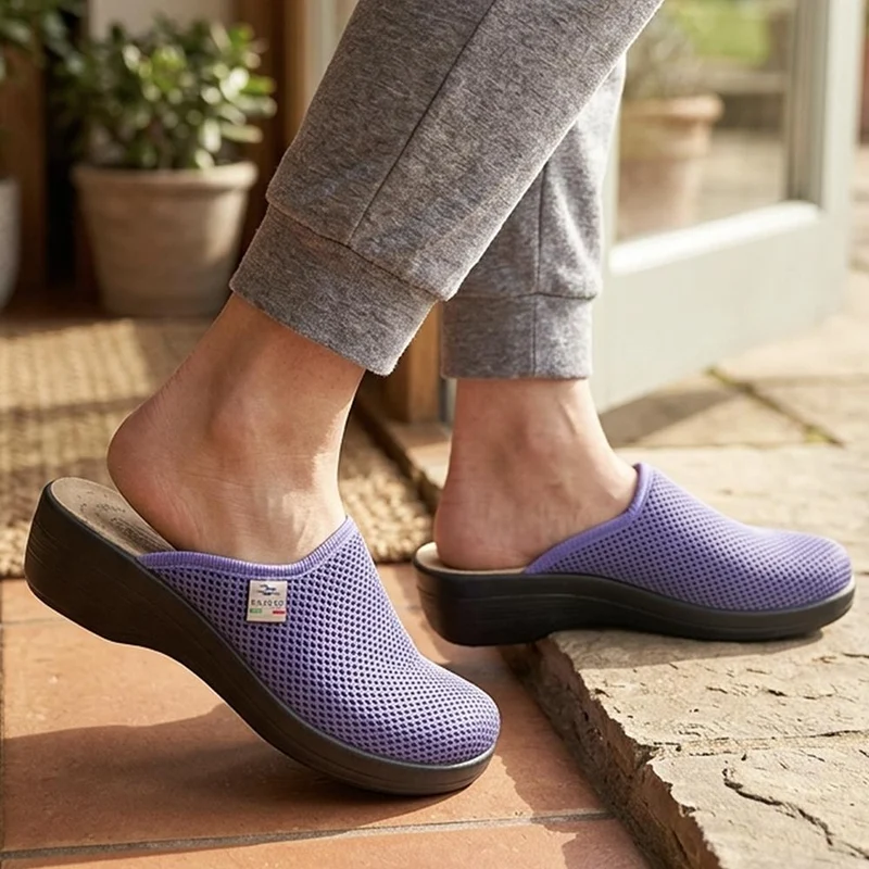 Fly Flot Breathable Daily Mules - FLY44022 / 329 642 - Purple-Black